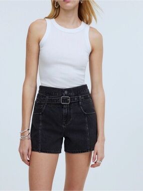 Madewell The '90s Jean Short in Caspar Wash: Belted Edition